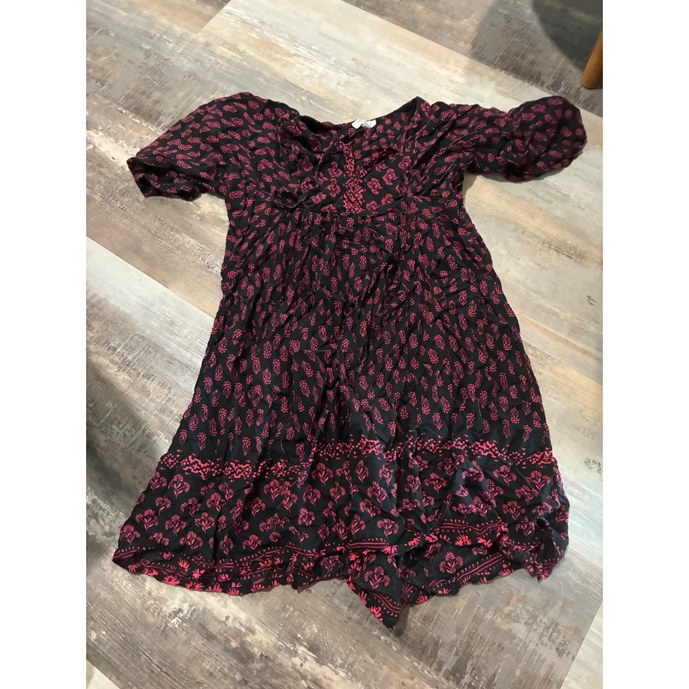 Beachlunchlounge Collection Pink Black Block Print Boho Mini Dress XS
